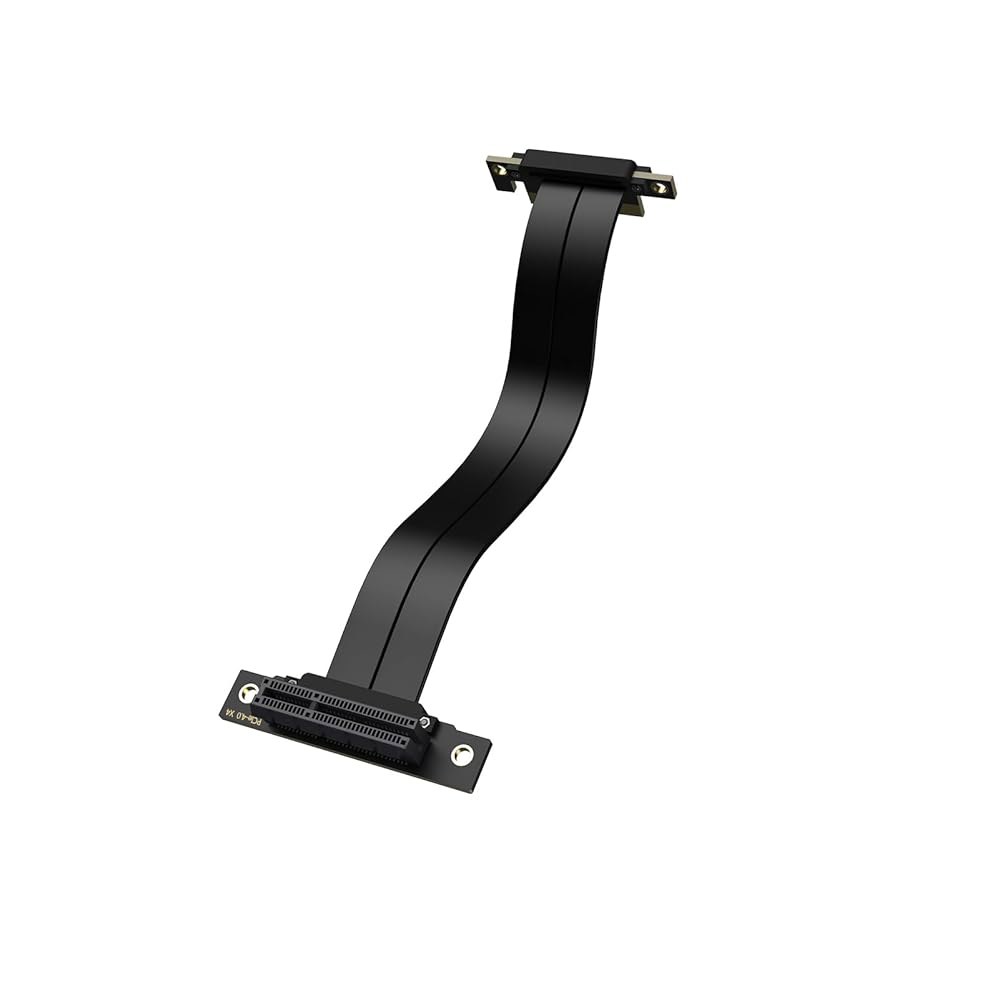 XRIKUI PCIe x4 4.0 라이저 케이블, PCI-Express 4X 남성 대 여성 확장 케이블 PCI-e 익스텐더 어댑터 20CM_듀얼 90도 Dual 90 Degrees - 상품 이미지