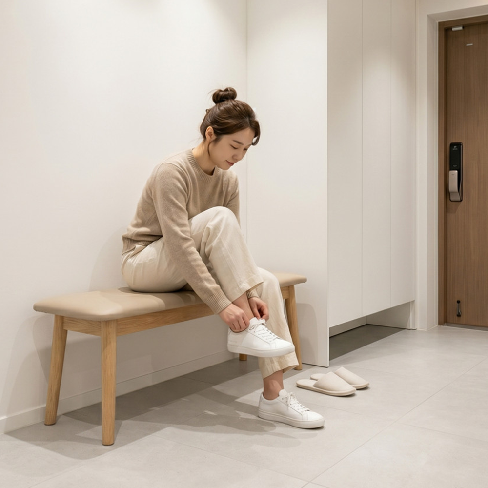 라노스 식탁의자 벤치 원목 가죽 편한 장의자 인테리어 마레 1100mm - 상세 이미지 5