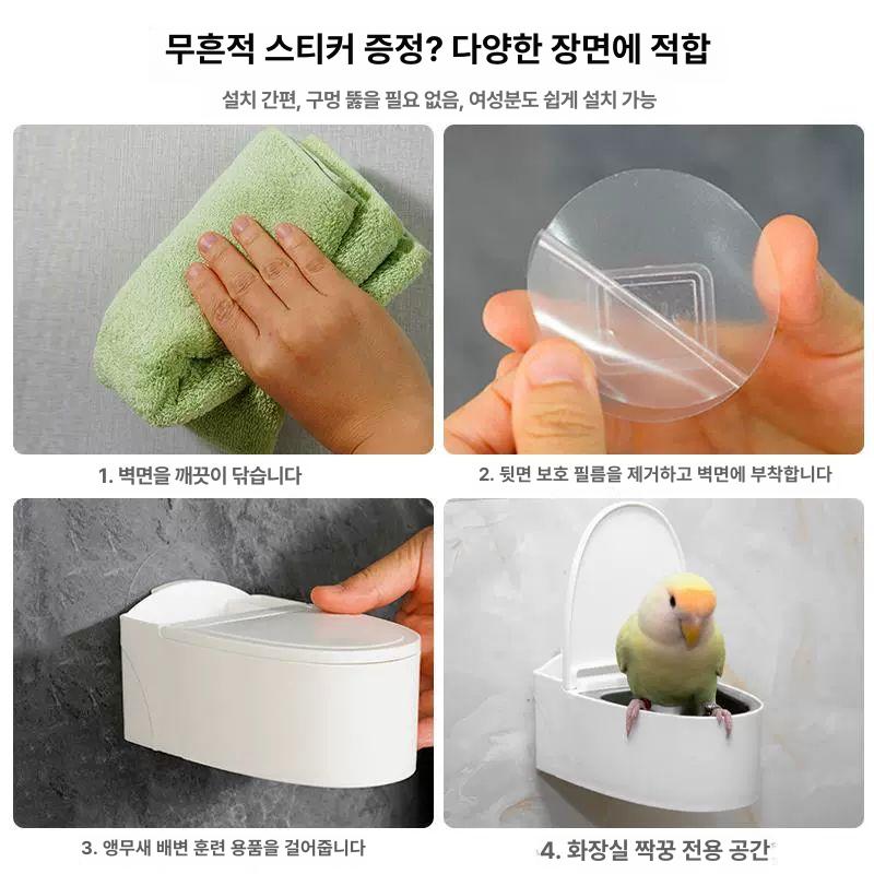 앵무새 배변 훈련 무타공 변기 용품 벽걸이 플라스틱 라이너 - 상세 이미지 4