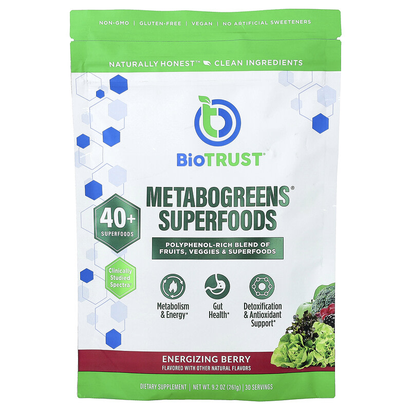BioTRUST MetaboGreens 슈퍼 푸드 에너자이징 베리 261g, 1개 - 상품 이미지