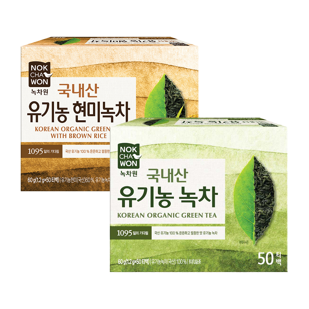 녹차원 유기농현미녹차 50티백+유기농녹차 50티백 - 상품 이미지