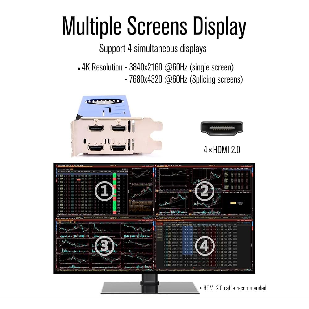 SRhonyra GTX 750 Ti 4GB 그래픽 카드 GDDR5 듀얼 슬롯 4HDMI 모니터 비디오 128비트 PCIe 버스 지원 1 4HDMI GTX730 2G - 상세 이미지 3