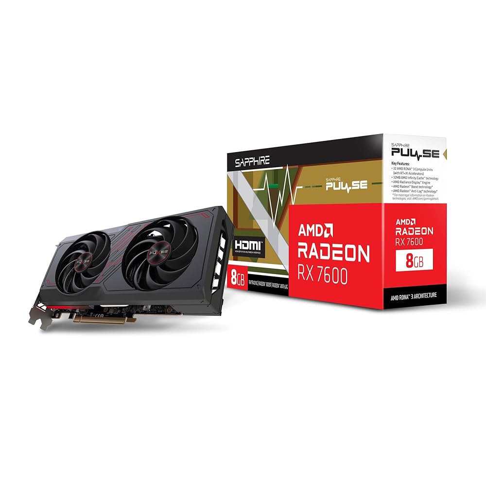 사파이어 펄스 라디오 RX 7600 게이밍 8GB GDDR6 그래픽 카드 11324-01-20G VD8509 - 상세 이미지 2