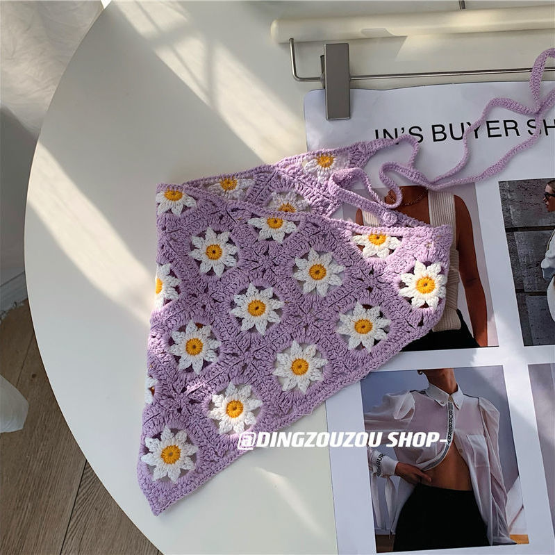 헤어 머리띠 두건 여성용 복고풍 스카프 뜨개질 M440 프룻그린 M 56-58cm - 상세 이미지 5