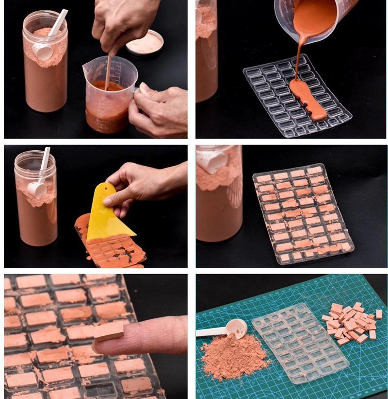 모델 모래 건물 만들기 몰드 데코 실리콘 DIY 미니 시멘트 테이블 벽돌 체험판 세트 - 상품 이미지