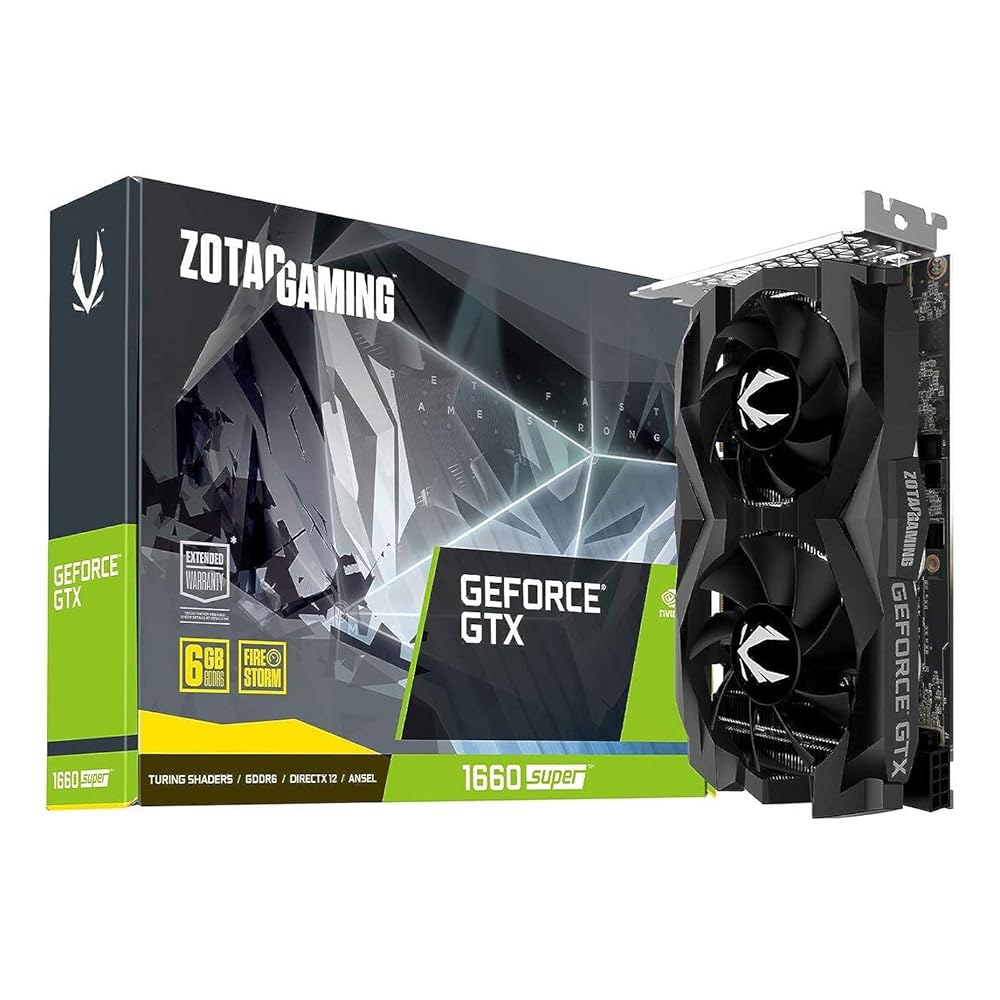 ZOTAC 게이밍 지포스 GTX 1660 슈퍼 6GB GDDR6 192비트 그래픽 카드, 컴팩트, ZT-T16620F-10L GTX 1660 Super - 상품 이미지