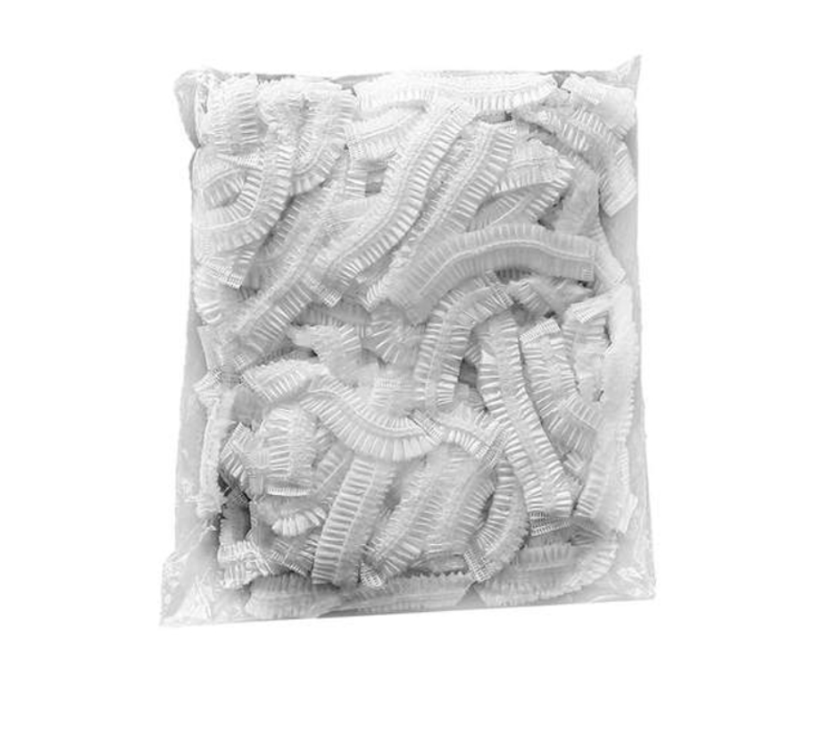 100p 일회용 헤어캡 머리 비닐 샤워 염색 위생 모자 투명 머리카락 - 상세 이미지 3