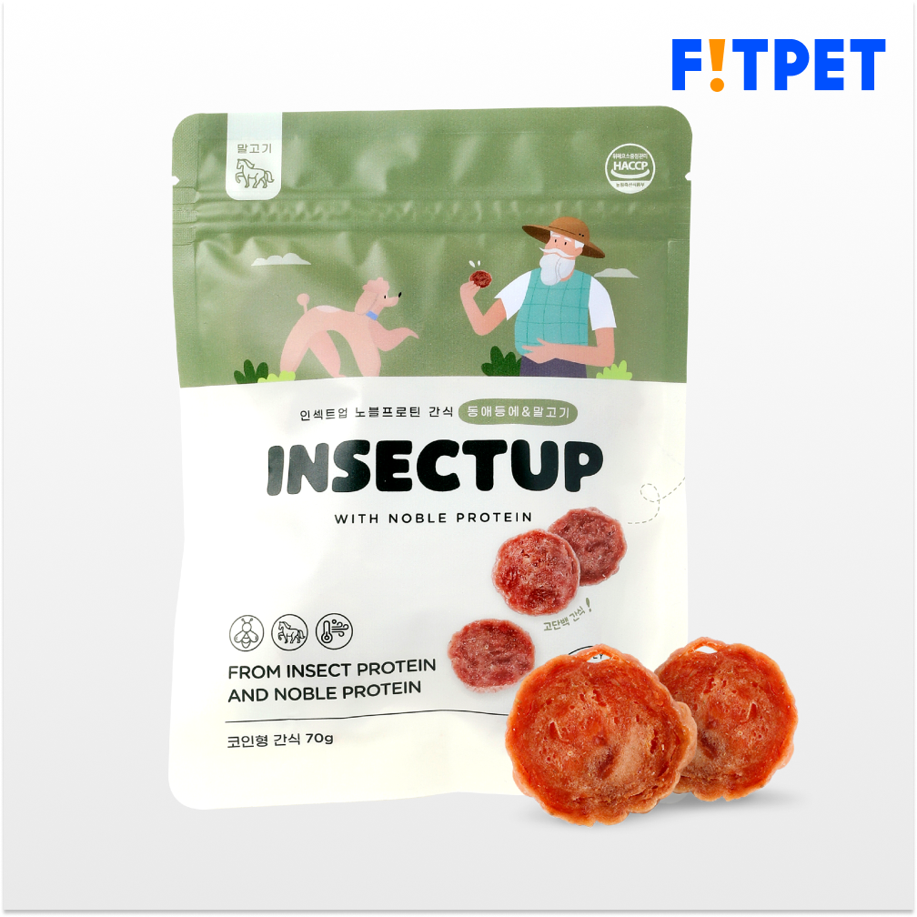 인섹트업 노블프로틴 3종(1ea/3ea) 강아지 육포 간식 말고기, 70g, 1개 - 상품 이미지