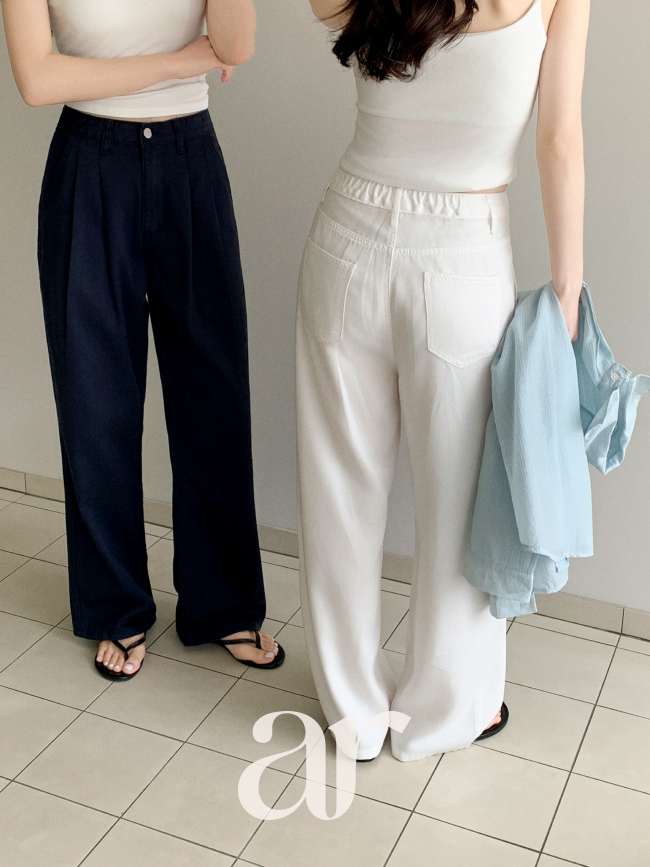 3기장 핀턱 와이드 팬츠 ps5878 이미지 2
