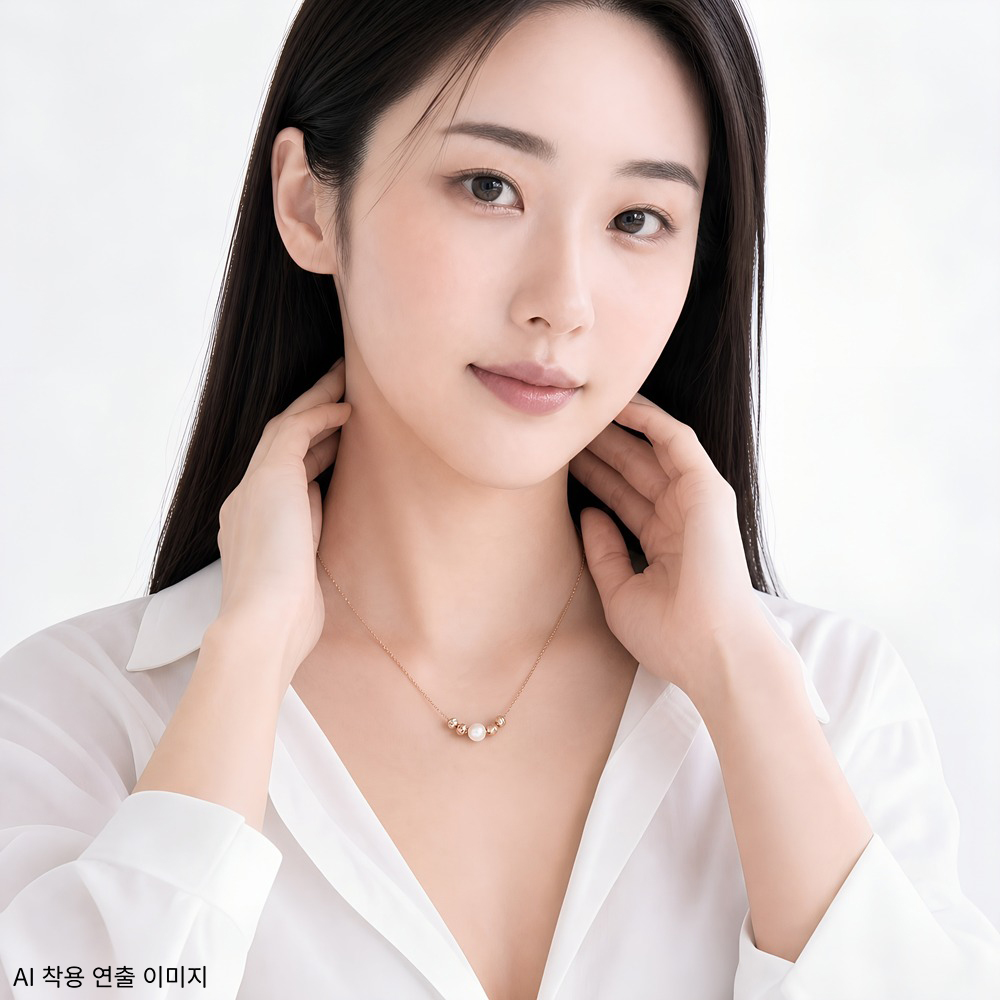 14k 6mm 합성 오팔 컷팅볼 목걸이 OPPN0202 - 상세 이미지 3