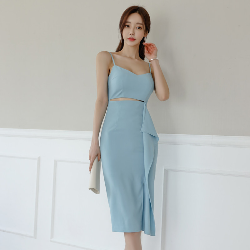 하늘색드레스 기념일 스냅촬영 이브닝 스튜디오 엘레강스룩 연주회 공주 - 상세 이미지 3