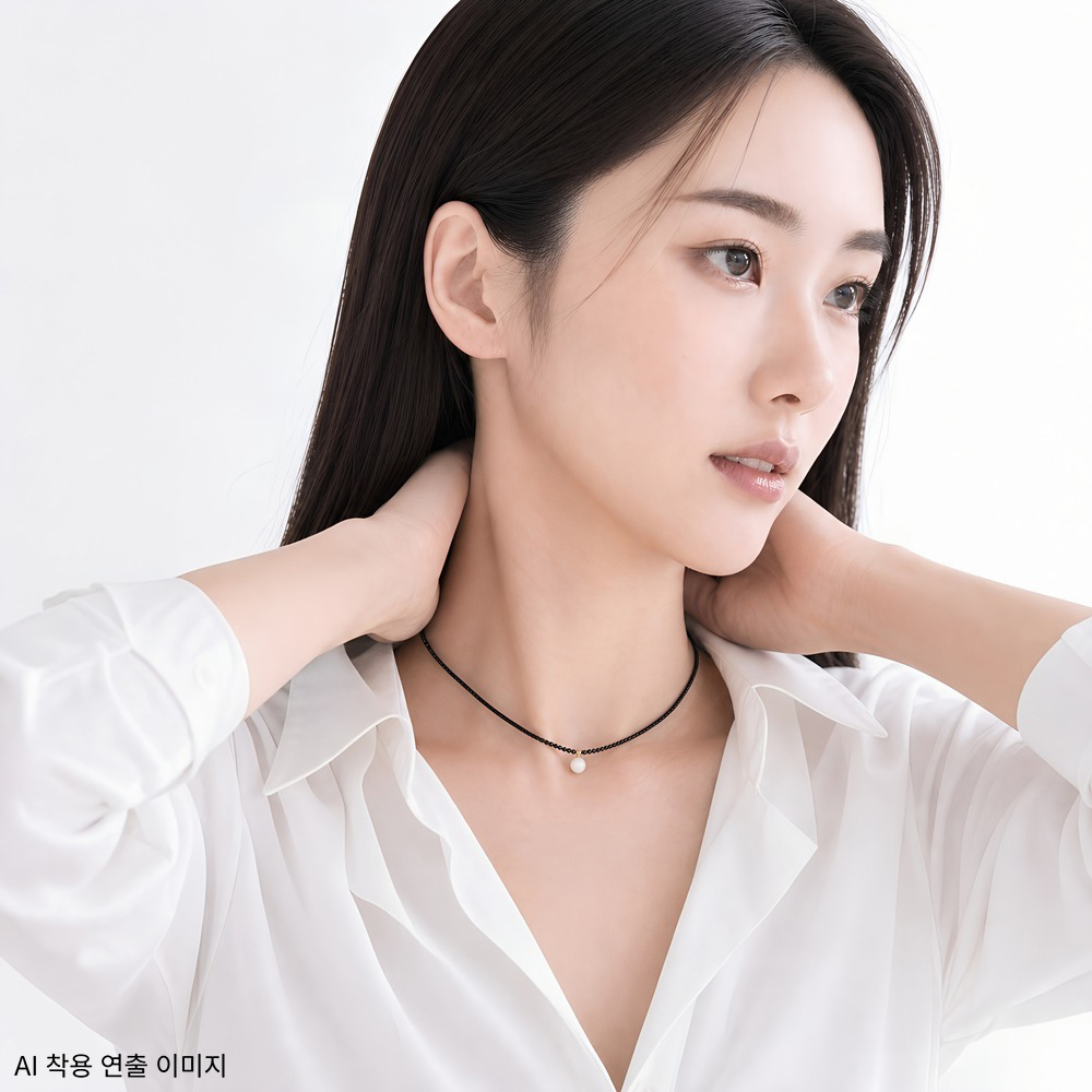 14k 블랙스피넬 6mm 합성오팔 목걸이 OPPN0257 이미지 7