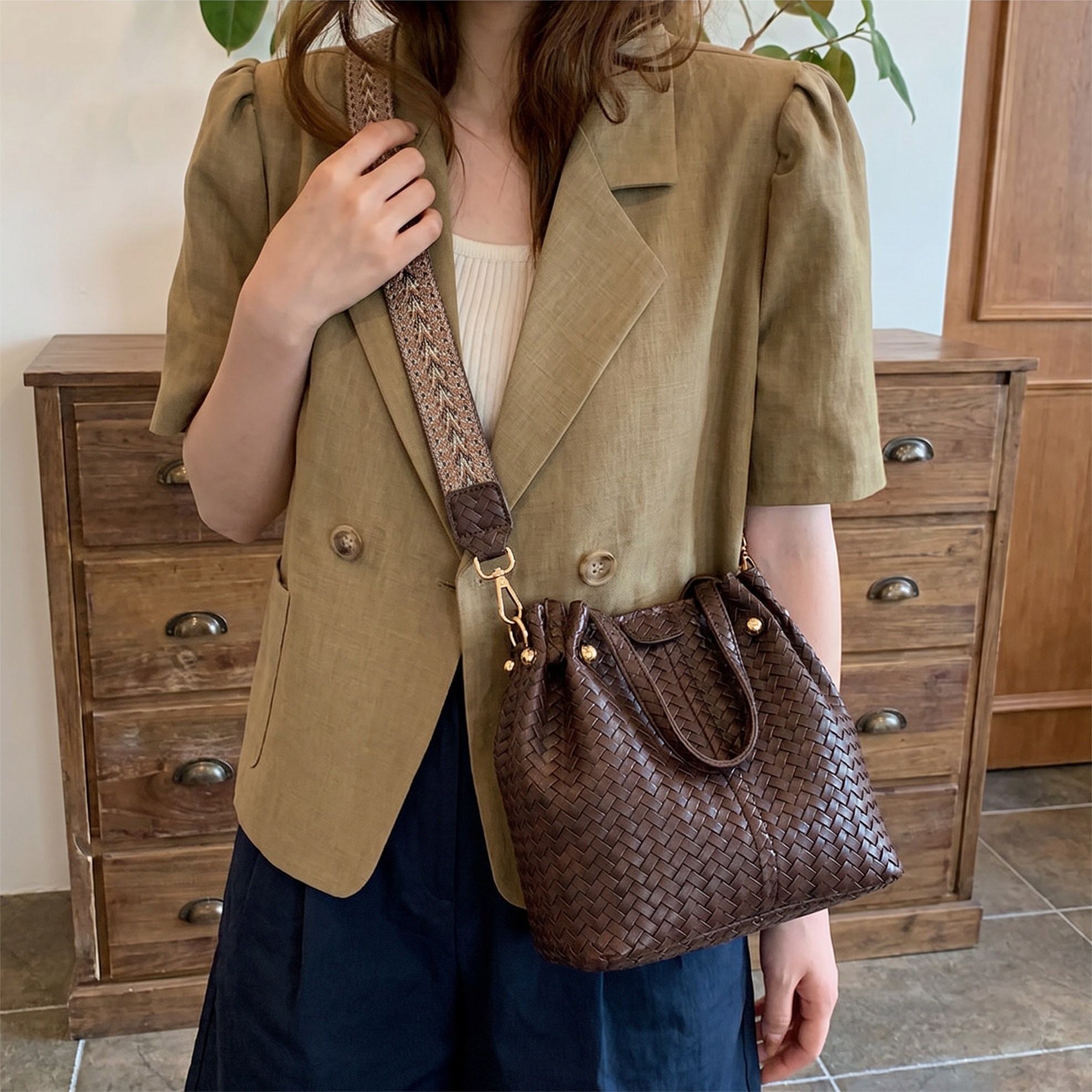 제이바바 위빙 크로스백 꼬임가방 데일리 여성 위빙백 - 상세 이미지 4