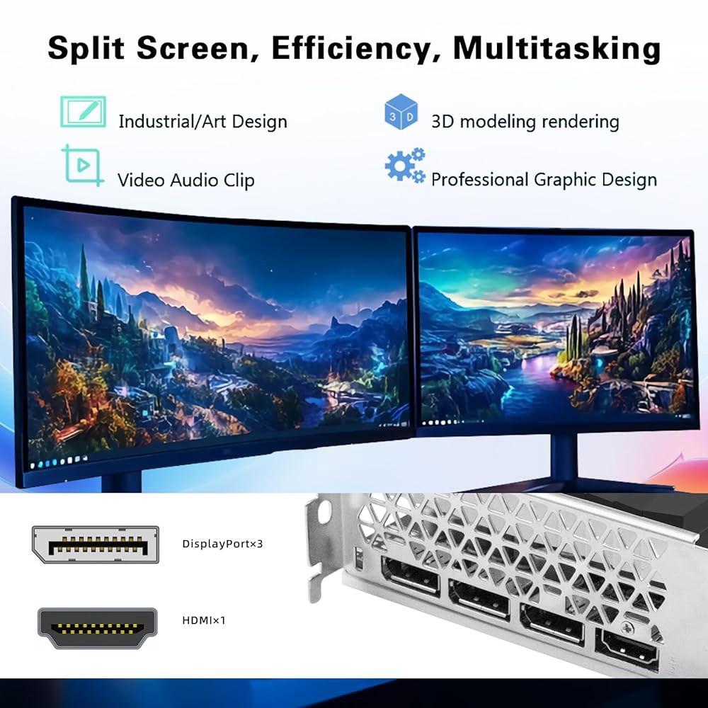 하이퍼렌더 RX 580 그래픽 카드 8GB 2048SP GDDR5 256비트 PC 게이밍 비디오 컴퓨터 보드 3 DP 1 HDMI PCI Express 3.0, PC용 데스크톱 - 상세 이미지 3