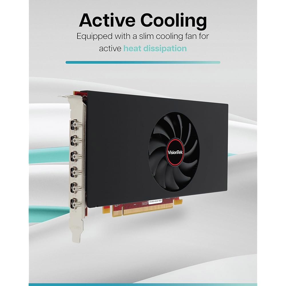 비전텍 AMD 라데온 RX 580 6M 싱글 팬 8GB GDDR5 PCIE 3.0 그래픽 카드 2GB 900614 - 상세 이미지 2