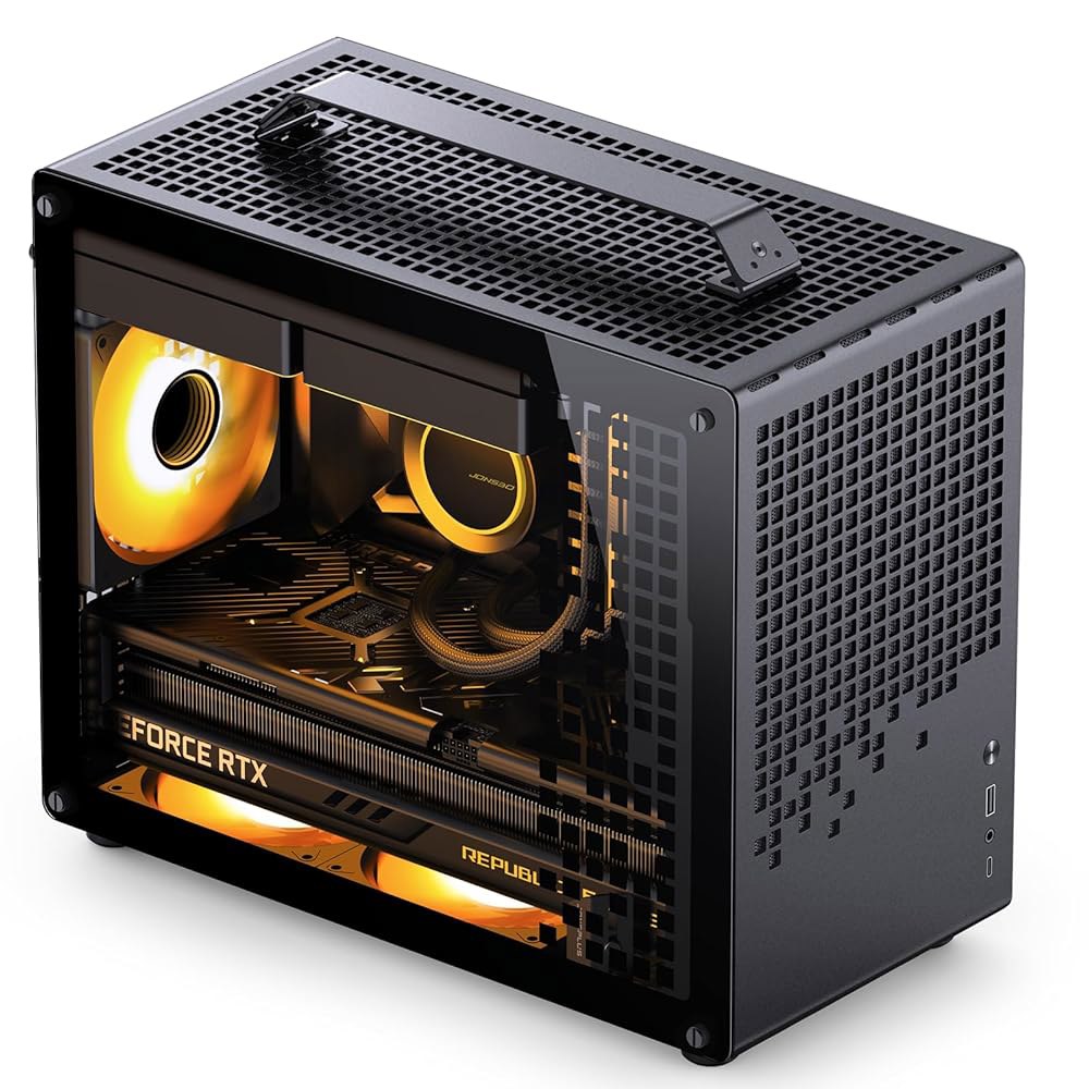 JONSBO / JONSPLUS Z20 블랙 마이크로 ATX 미니 타워 PC 케이스, 탈착식 휴대용 손잡이, 사이즈, 고성능 하드웨어 호환, 240AIO 지원, H160mm 쿨러, - 상품 이미지