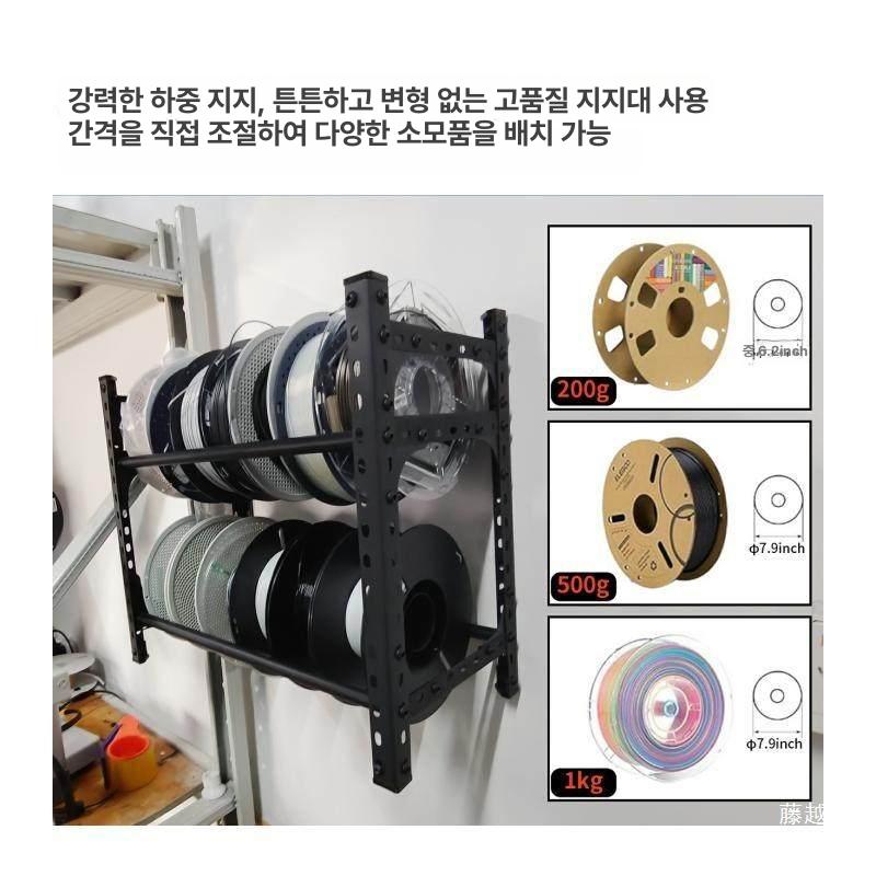 전선 보관대 롤 정리대 포장지 3단 롤거치대 걸이대 행거 소모품 벽걸이 브래킷 - 상세 이미지 3