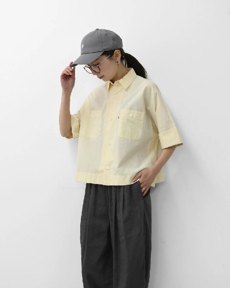 단톤 워크 반팔 셔츠 숏 크롭 코튼 포플린 블라우스 여성 26SS DT-B0345SOD - 상세 이미지 2