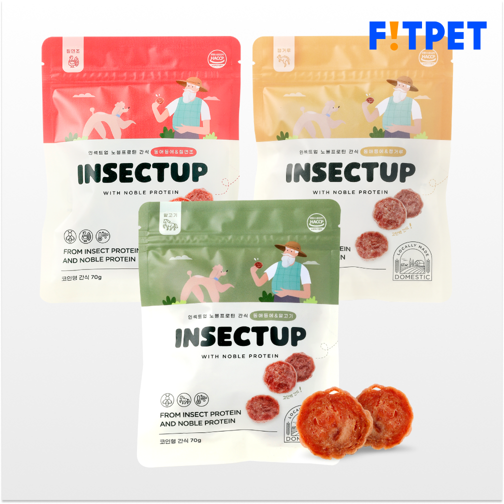 인섹트업 노블프로틴 3종(1ea/3ea) 강아지 육포 간식 칠면조, 70g, 3개 - 메인 이미지