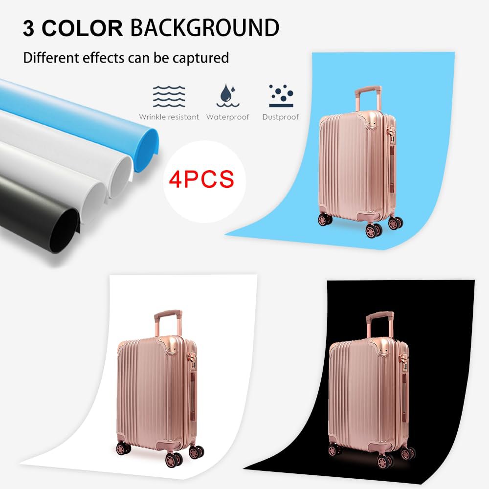 라이트 박스 사진 39x39x39인치 대형 전문가용 LED 배경 촬영 텐트 큐브 박스, 4가지 색상 배경이 있는 제품 촬영용 스텝리스 디밍 패널 3개 포함 NP100 - 상세 이미지 3