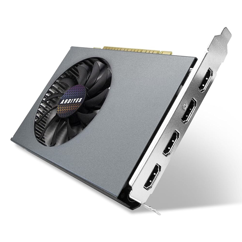 ARDIYES GT 730 4GB GDDR3 GPU 4X HDMI 그래픽 카드, 독립 디스플레이 멀티 모니터 설정 4개, 컴퓨터 PC ITX 싱글 슬롯 PCI Express용 64 - 상품 이미지