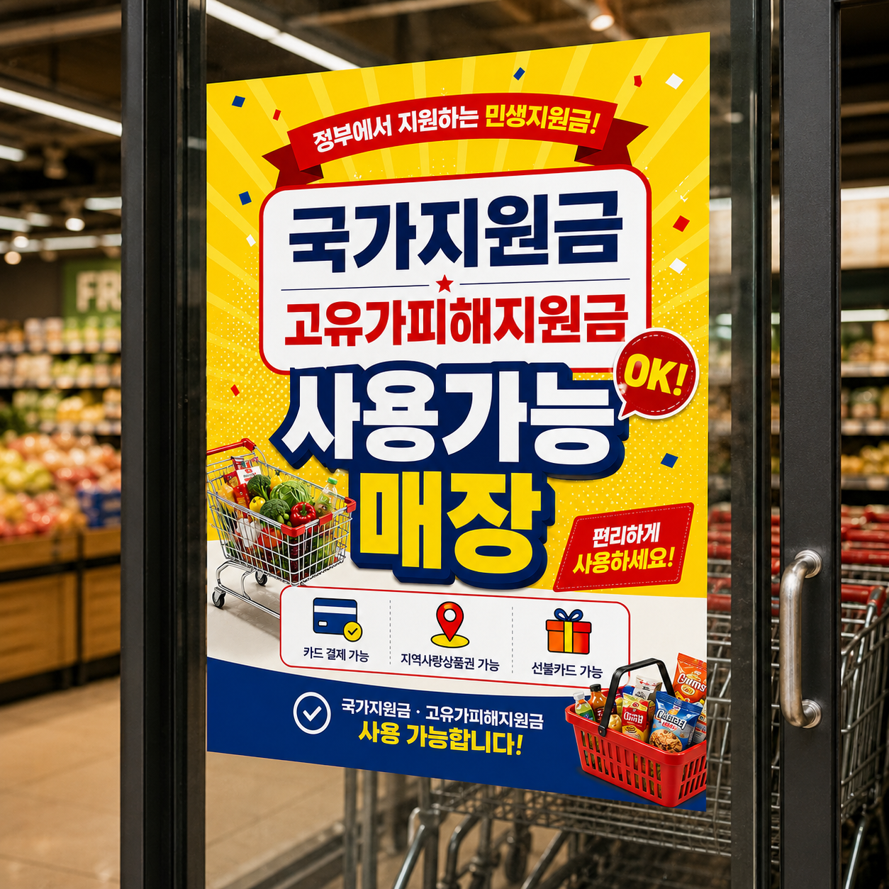 고유가 피해 지원금 포스터 사용처 가맹점 D 반광택인화지 A4 - 상품 이미지