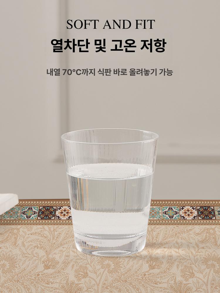 빈티지 엔틱 원형 플라워 원탁 식탁보 테이블 PU 가죽 식탁 방수 커버 북왕의 도시 50cm - 상세 이미지 4