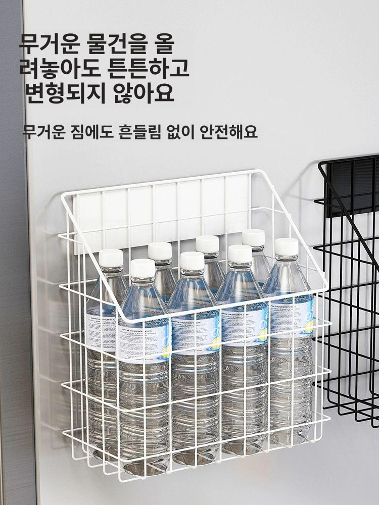 자석 부착형 세탁 바구니 철제 다용도 세제 보관함 세탁용품 정리 수납 용기 - 상세 이미지 5