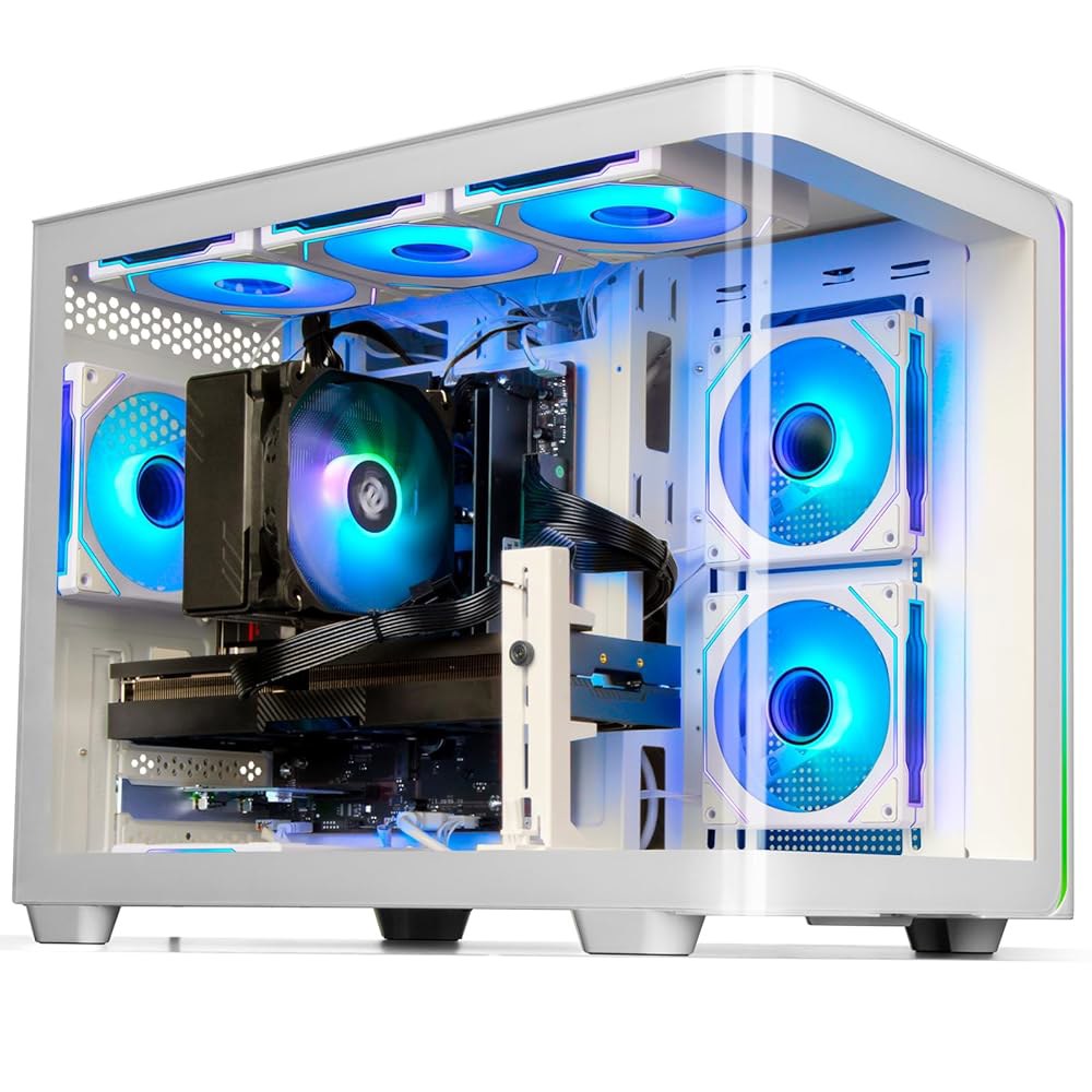 LXZ 게이밍 PC 코어 i7-14700F 컴퓨터, RTX 5060 8G, 16G DDR5 RAM, 1TB NVME 3.0 SSD, 사전 제작 데스크톱, 가정 및 사무실용 VR - 상품 이미지