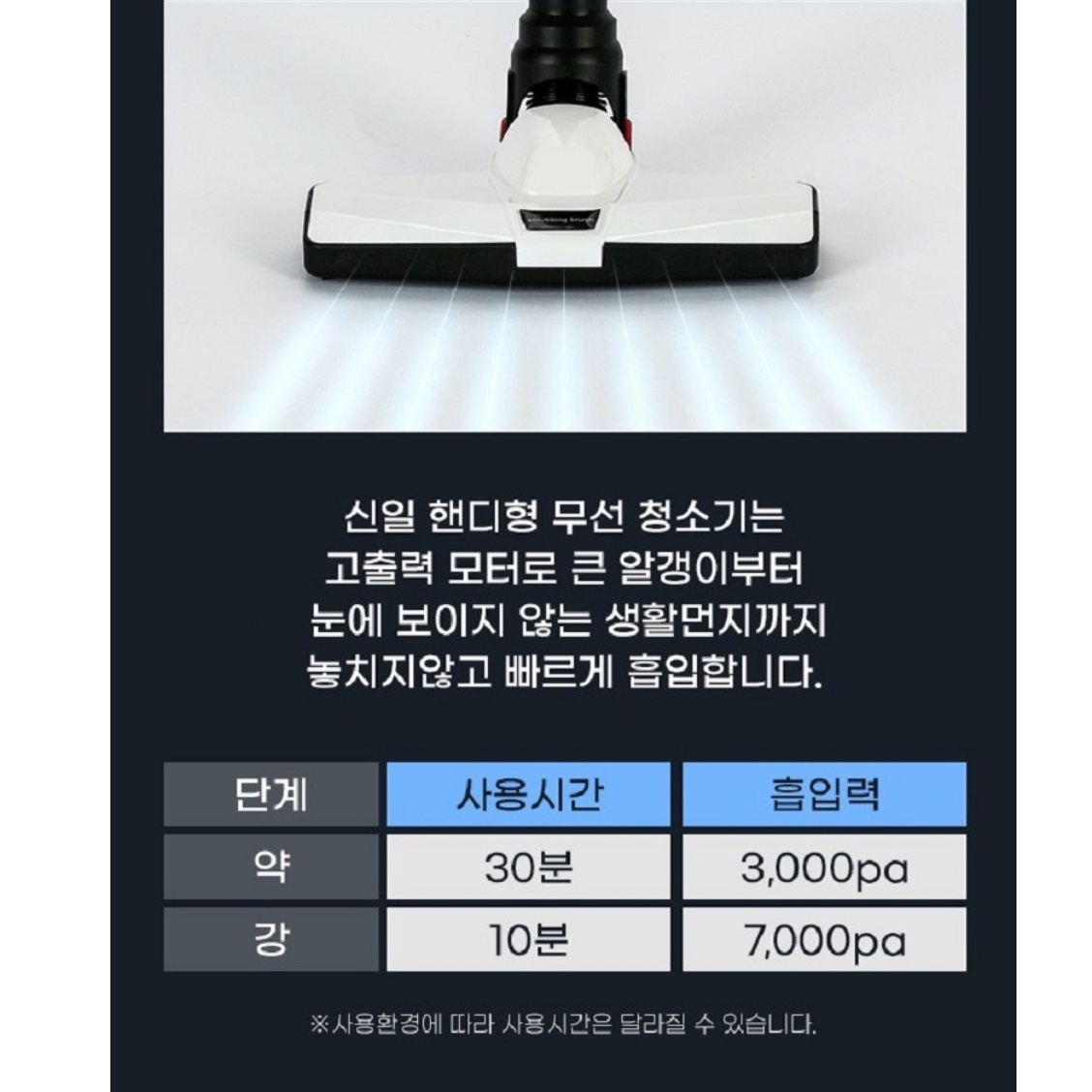 무선 가벼운 청소기 원룸 원룸용 자취방 청소기 머리카락 청소기 - 상세 이미지 2