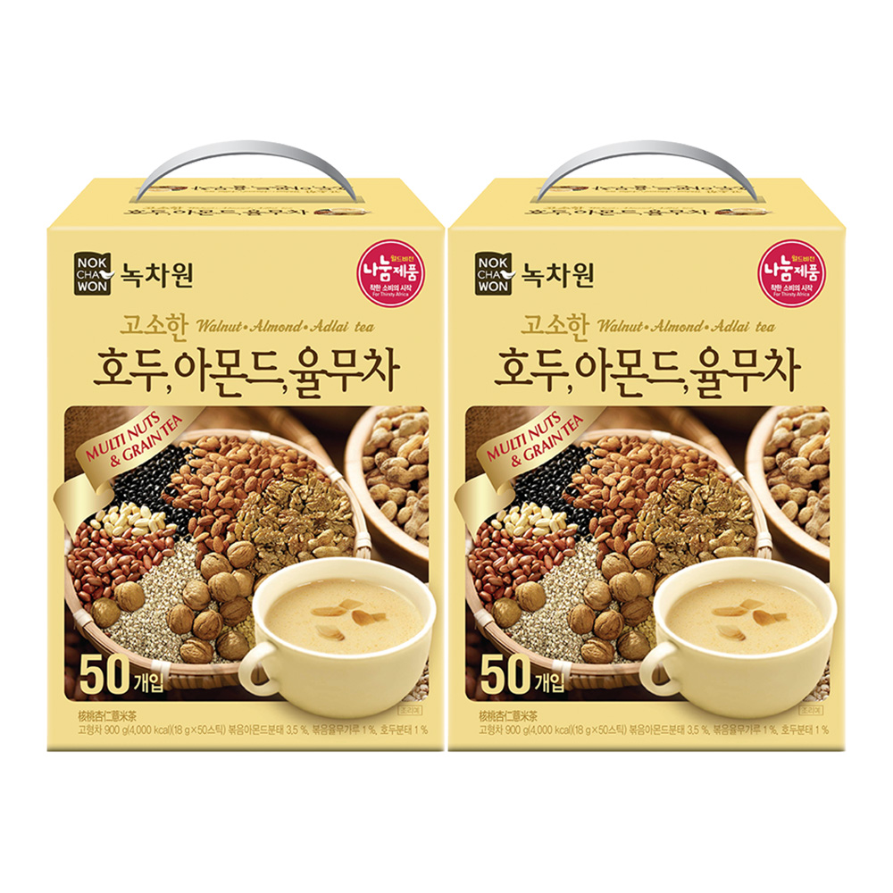 녹차원 호두아몬드율무차 50스틱x2 (총100스틱) - 상품 이미지