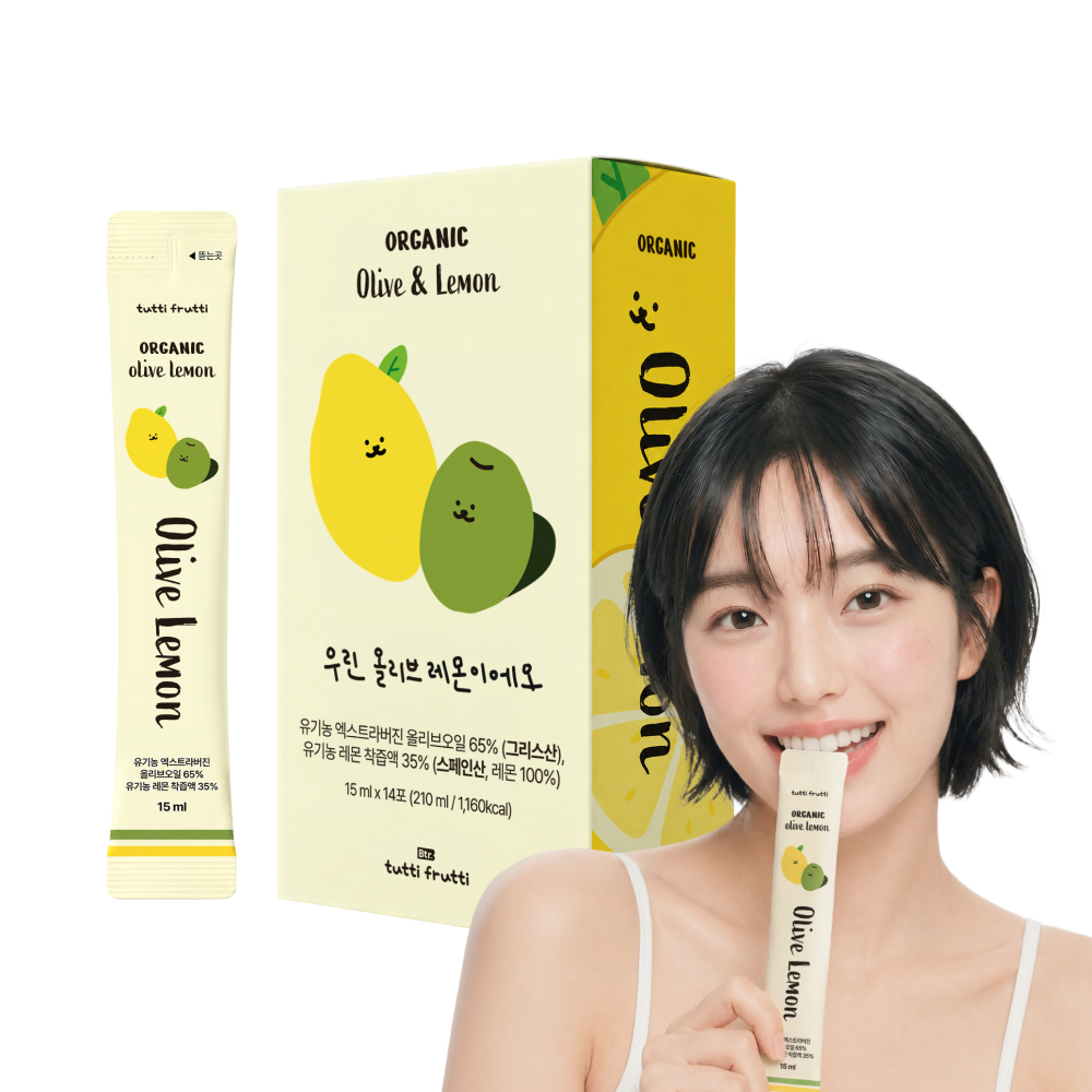 뚜띠프루티 유기농 올리브 레몬 더블샷 올레샷 올리브레몬샷 즙 올리브오일 스틱, 1박스 - 상품 이미지