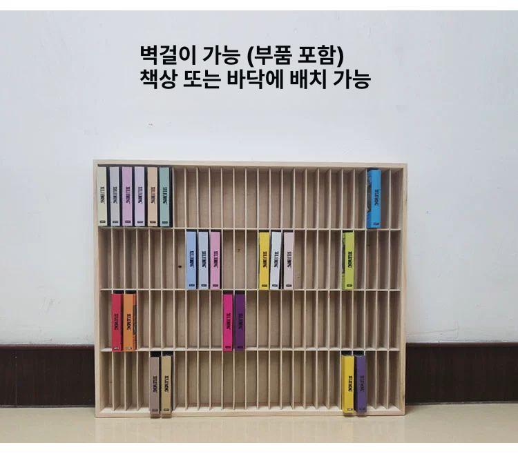 카세트테이프 보관함 우드 100개 멀티 데스크탑 수납함 25칸 - 상세 이미지 4