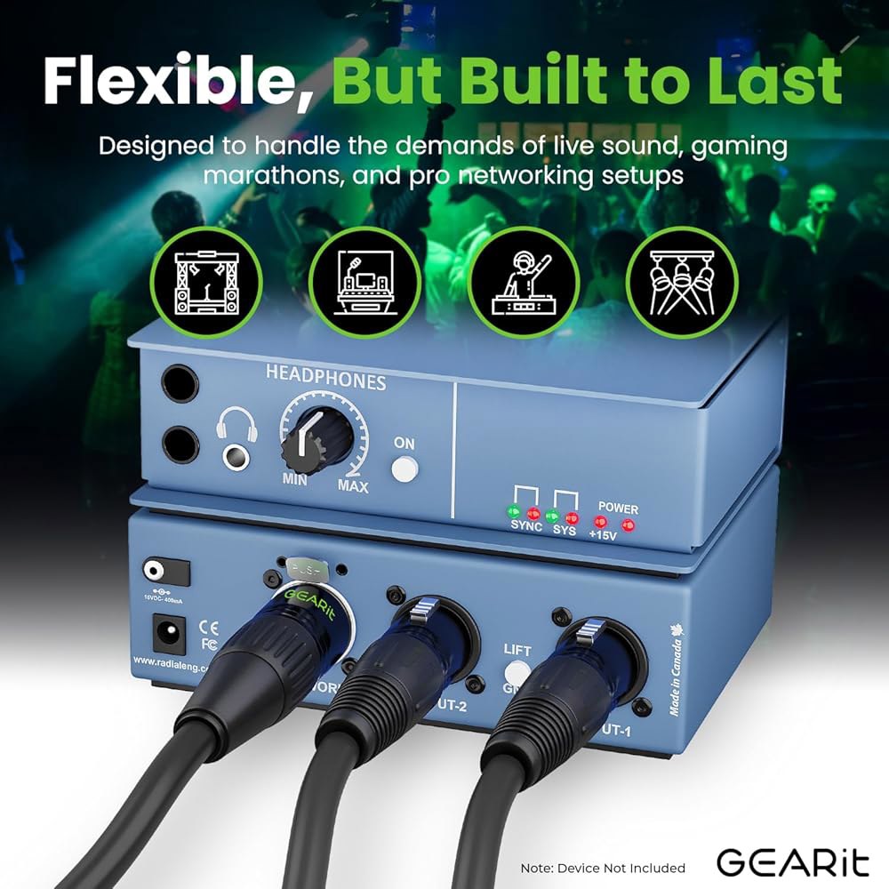 스튜디오, 무대, 콘서트를 위한 GIERit 차폐 CAT6 Ethercon 케이블(100피트) 프로페셔널 오디오 및 조명 RJ45 EtherCON 호환 케이블 - 100피트 블랙 - 상세 이미지 3