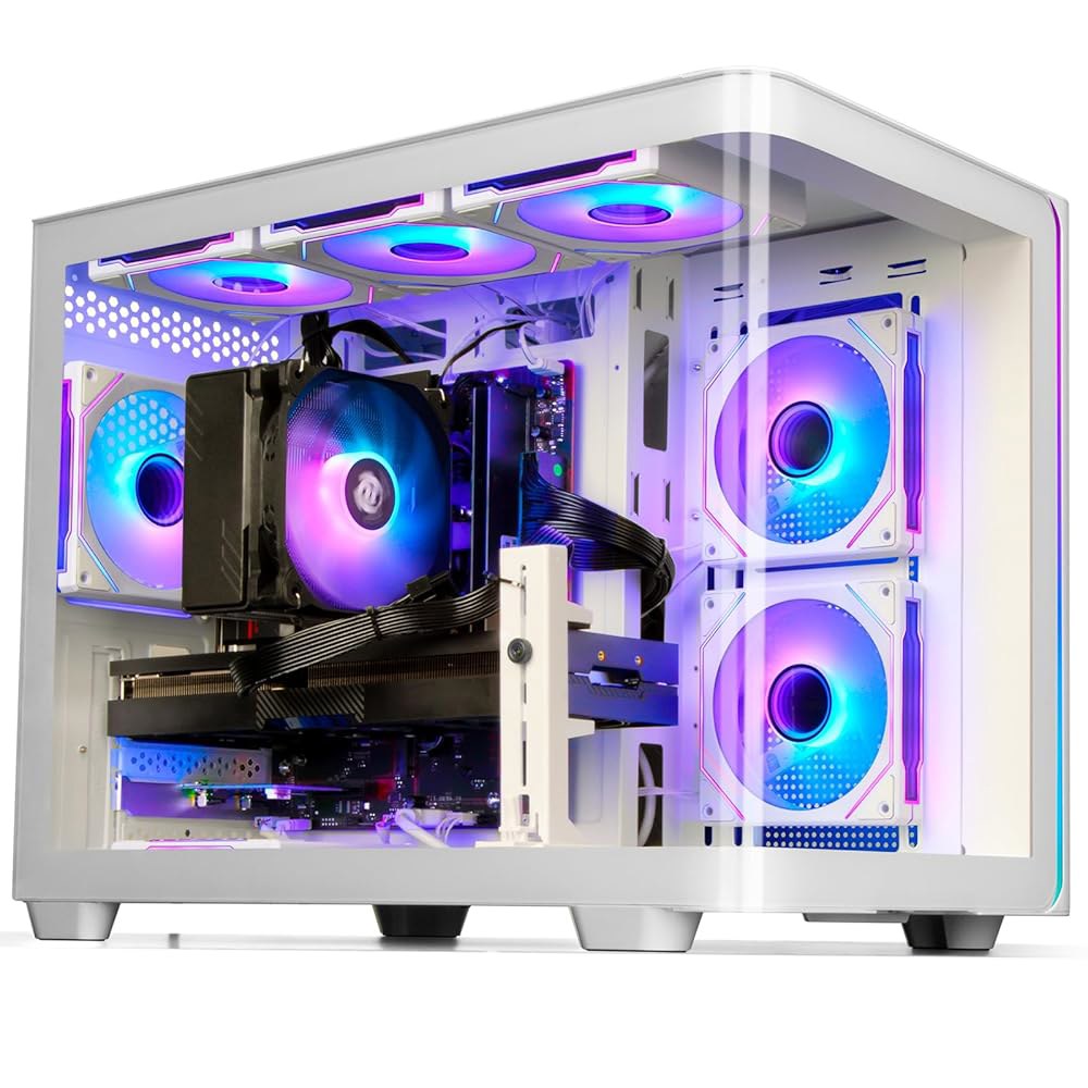 LXZ 게이밍 PC 코어 i7-14700F 컴퓨터, RTX 5060 8G, 16G DDR5 RAM, 1TB NVME 3.0 SSD, 사전 제작 데스크톱, 가정 및 사무실용 VR - 상세 이미지 2