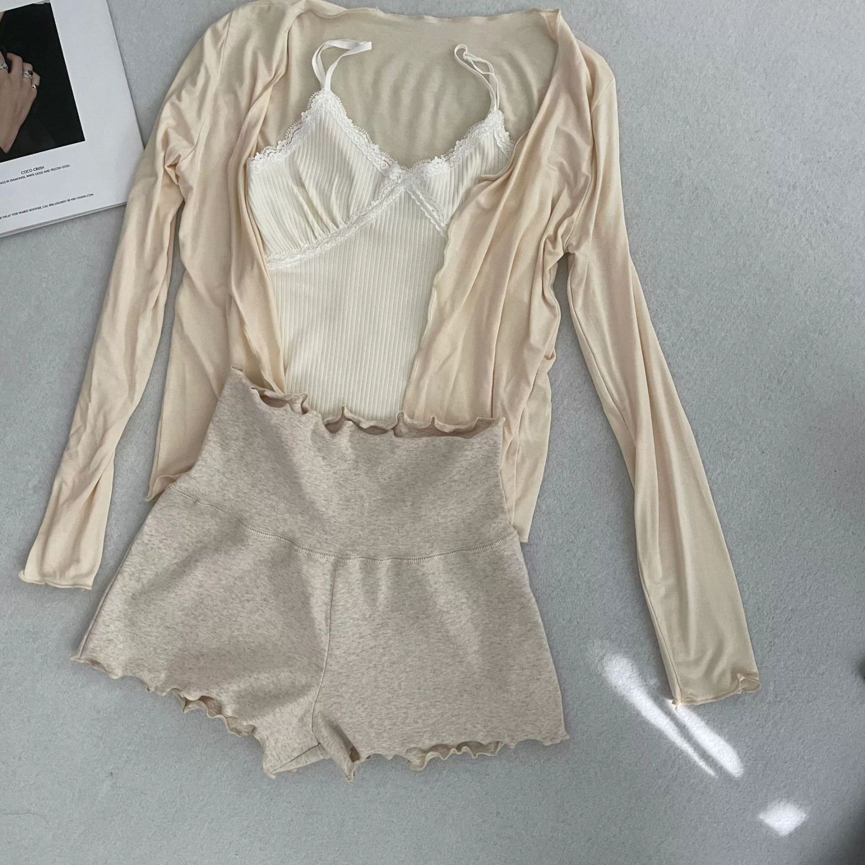 발레 반바지 발레복 성인 무용복 숏팬츠 바지 레깅스 핫팬츠 오트밀 프리사이즈 - 상세 이미지 3