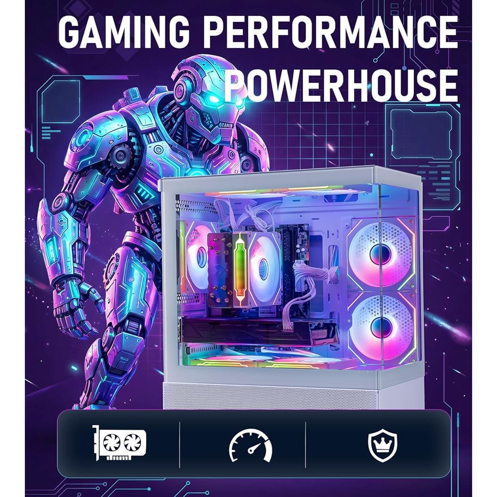 에보닉 화이트 게이밍 타워 u2013 코어 i9-11900F 최대 5.2GHz, 지포스 RTX 4060 8GB GDDR6, 32GB DDR4, 1TB NVMe SSD, WiFi - 상세 이미지 2