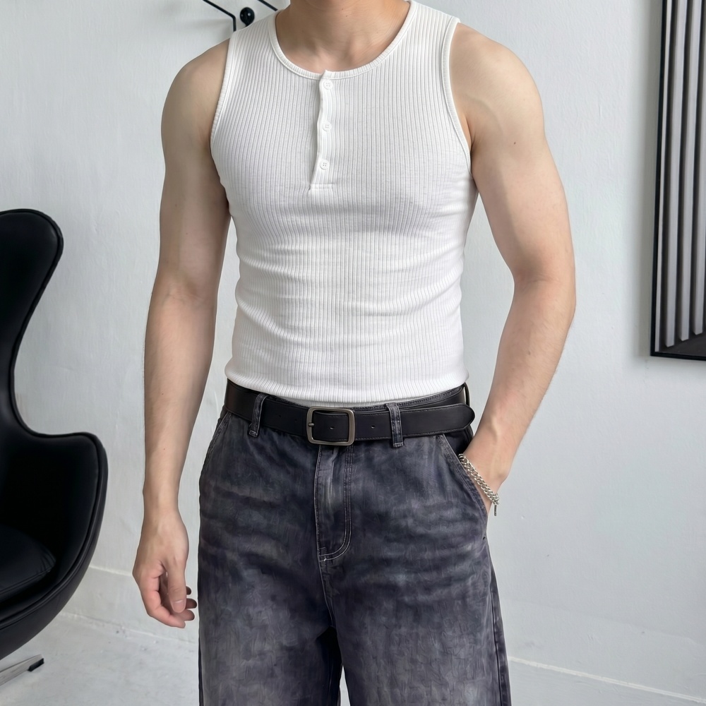 1+1 머슬핏 남자헬스나시 슬림 스판 나시티 - 상세 이미지 2