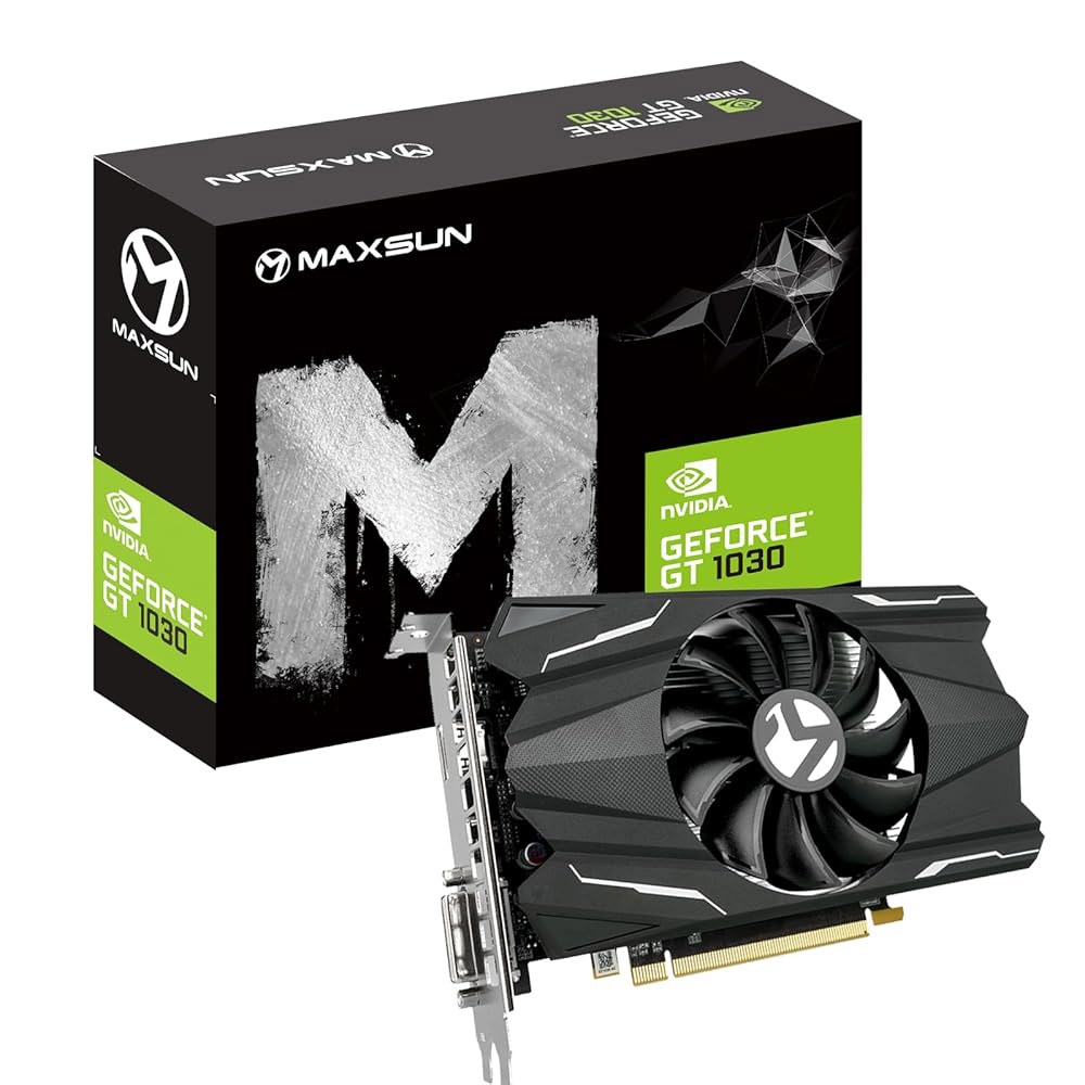 Maxsun GEFORCE GT 1030 4GB GDDR4 비디오 디스플레이 그래픽 카드 GPU 미니 ITX 디자인, HDMI, DVI-D, 싱글 팬 냉각 시스템 - 상품 이미지