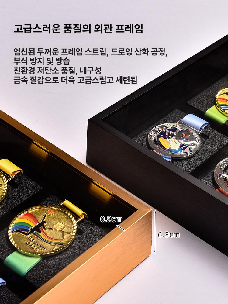 메달정리함 배지 벽걸이 케이스 디스플레이 거치대 투명 골드 1개 13.7x14.7cm - 상세 이미지 3