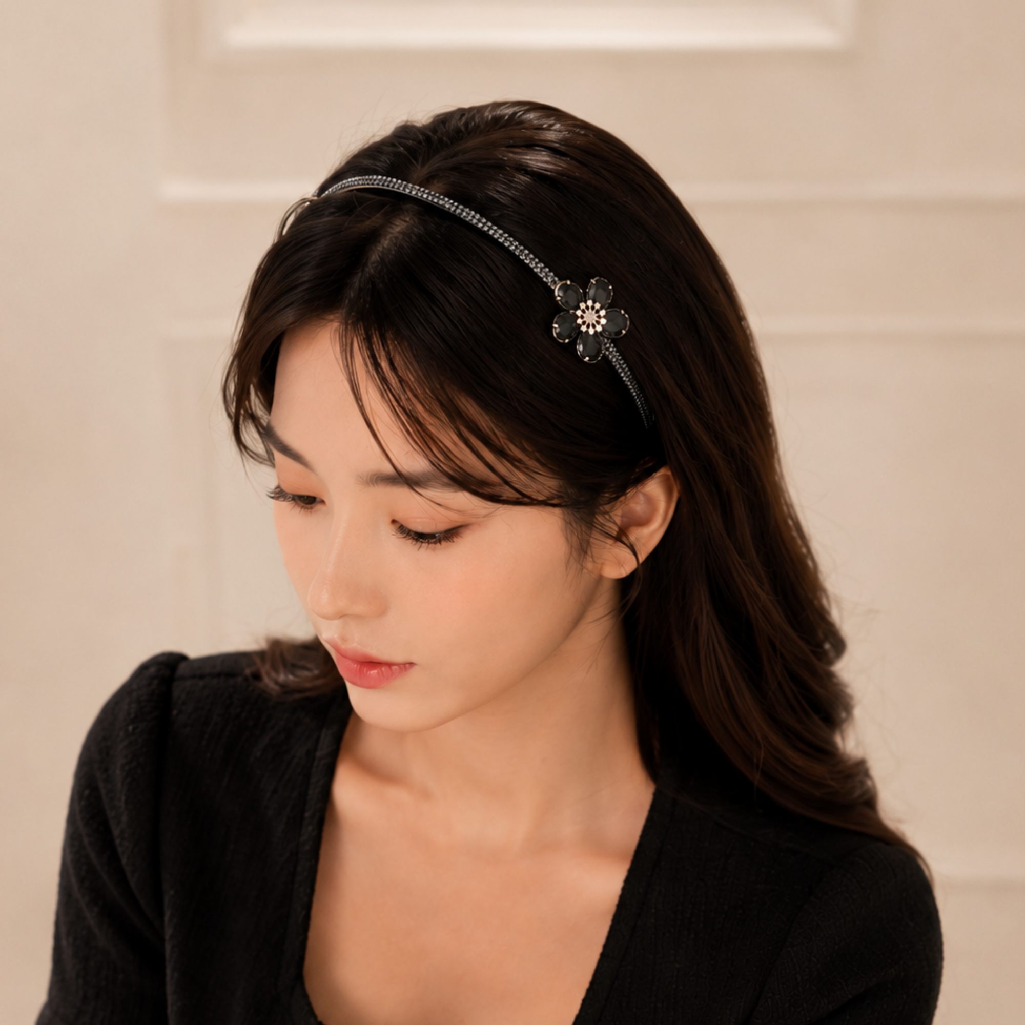 아르케 플라워 헤어밴드 얇은 머리띠 이미지 6