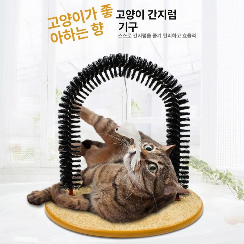 고양이 그루밍 장난감 코너 고무 마사지 브러쉬 얼굴 비비는 스크래치 보드 문틈 긁기 브러시 - 상세 이미지 3