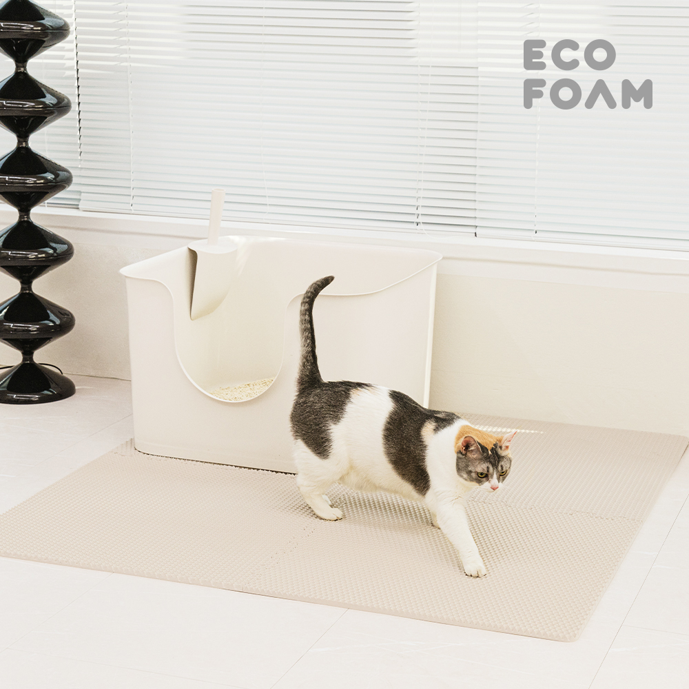 에코폼 고양이 모래매트 사막화방지 화장실 캣 벌집 발판 룰루 매트 60x60x1.2cm - 메인 이미지