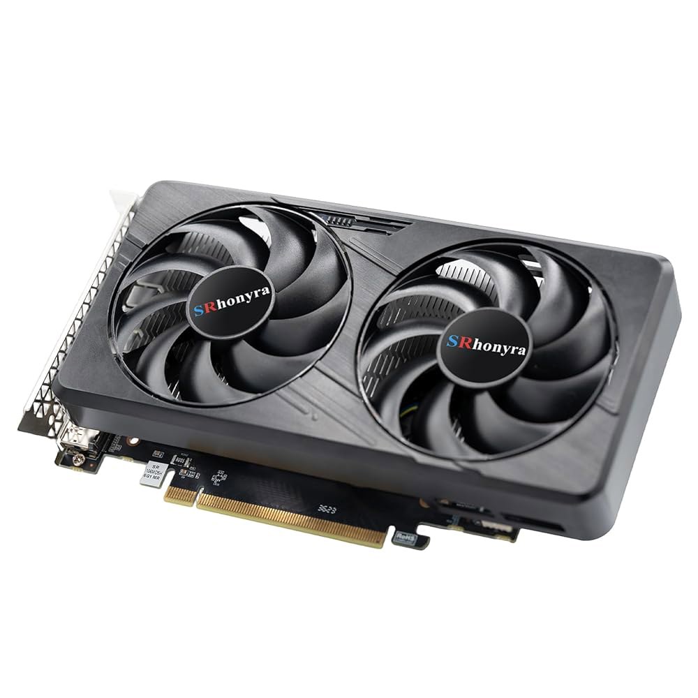 SRhonyra GTX 1060 3GB 그래픽 카드 192비트 GDDR5 PCIe 3.0 x 16 슬롯 6핀 케이블 커넥터 게이밍 데스크톱 PC 듀얼 폭 2 DP, 1 HDMI - 상품 이미지