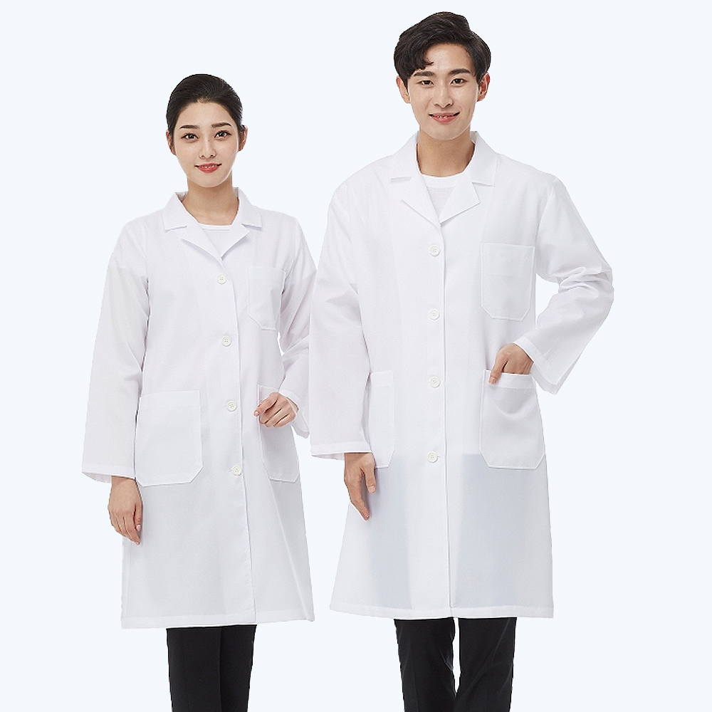 100%폴리얇은 경량 폴리가운 의사 약사 실험실 학생실습  영양사가운 - 상세 이미지 2