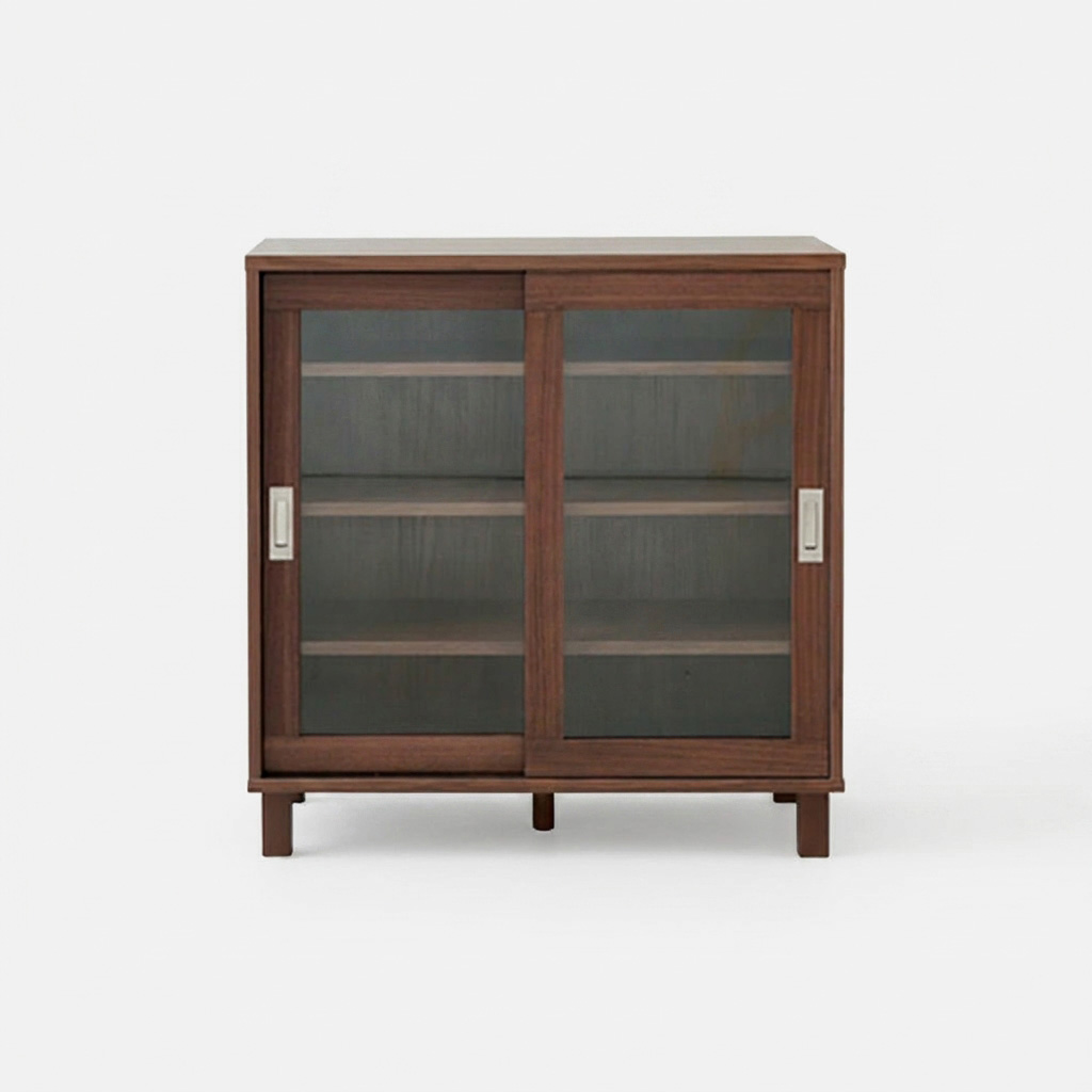 숄리드 슬라이딩 2문 수납장 CHM8380A 800x400x830mm, 1단, 미들브라운0827.6635 - 상세 이미지 3