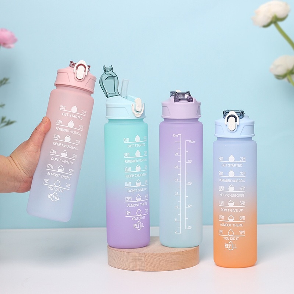 파스텔 오로라 물병 대용량 보틀 750ml 휴대용 런닝 사이클 헬스 여행 해외판 매트 핑크 750ml - 상세 이미지 3