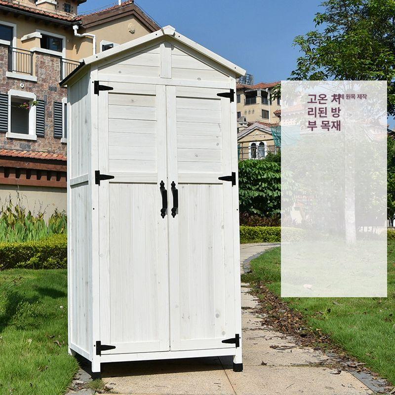농기구보관함 삽 청소도구 캐비닛 수납 미니창고 정원 A 855x550x1685mm 3개 - 상세 이미지 3