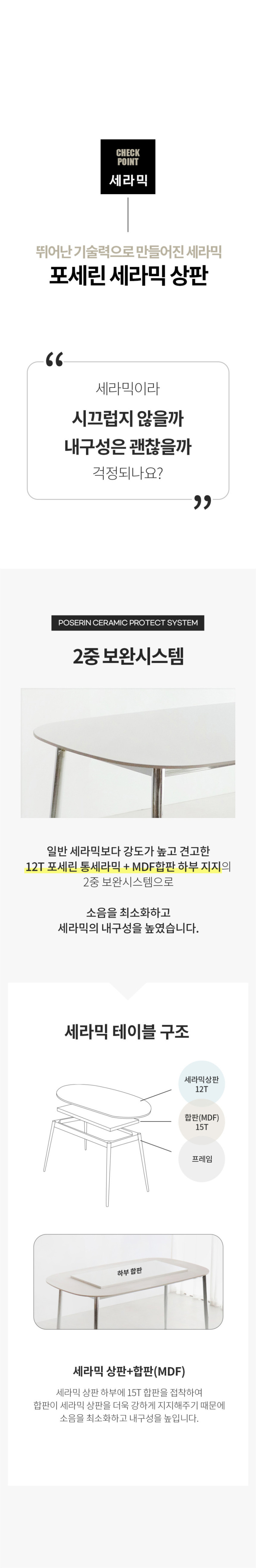 레오르 타원형 4인용식탁 세트 세라믹식탁 포세린 1400 의자 4개 판매처 상세 정보 이미지 3