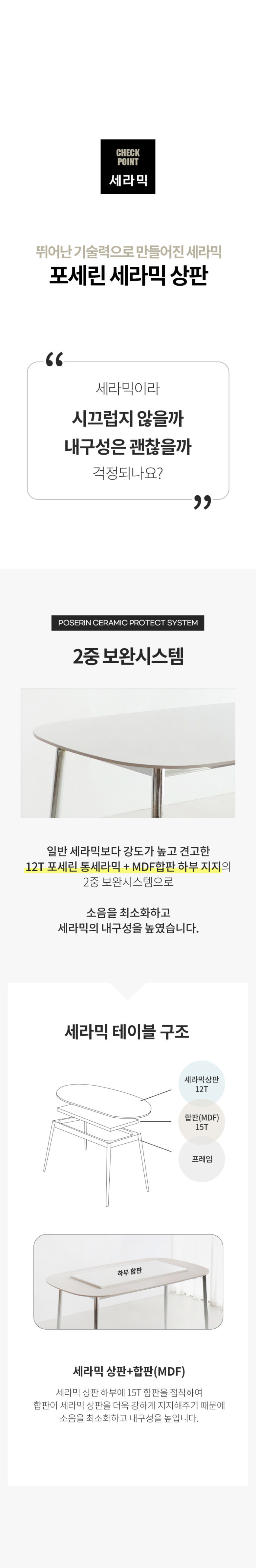레오르 타원형 4인용식탁 세트 세라믹식탁 포세린 1400 의자 4개 판매처 상세 정보 이미지 3